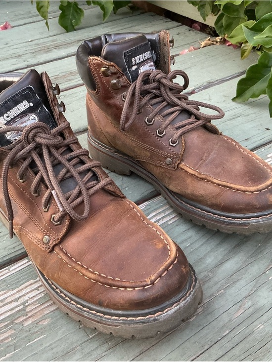 Skechers Waterproof Relaxed Fit Memory Foam Brown Men\'s Work Boots Leather Ankle main image 6